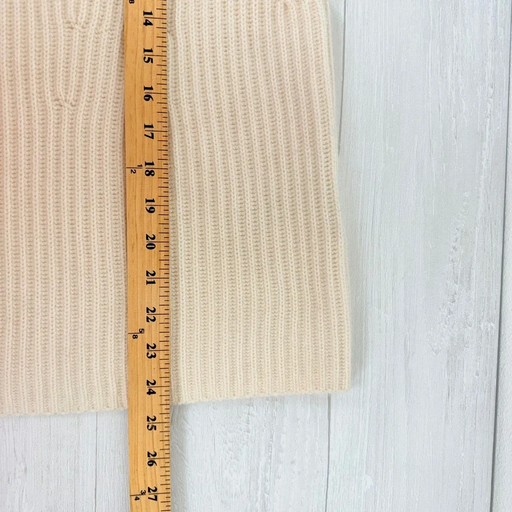 Banana Republic Oversized Sweater Vest M/L Cream Mock‎ Neck Cashmere Merino Wool